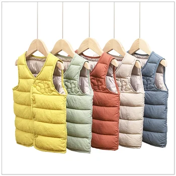 

Autumn Winter Warm Kids Vests For Boys Girls Clothes Soild Color Outerwear Sleeveless Jackets Baby Boy Coats