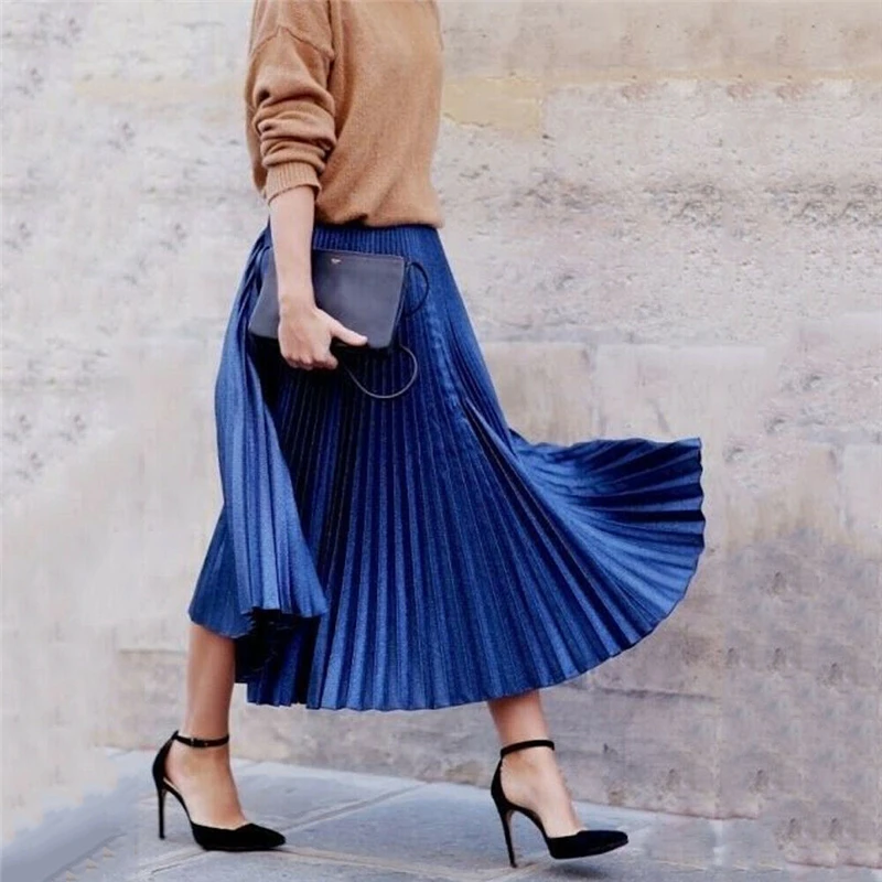 Fashion Women Lady Girl High Waist Long Pleated Skirt Elegant Evening Party Club OL Ladies jupe femme dames Streetwear Fashion Women Lady Girl High Waist Long Pleated Skirt Elegant Evening Party Club OL Ladies jupe femme dames Streetwear