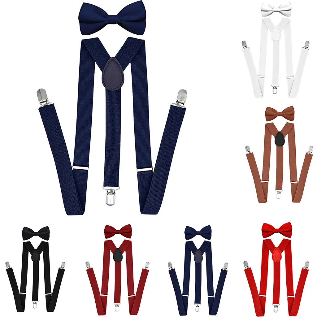 Подтяжки галстук бабочка набор для мужчин Мода на подтяжках для мужчин и мальчиков женщин Бабочка подтяжки брюки Tirantes Свадьба Досуг рубашка остается# sw
