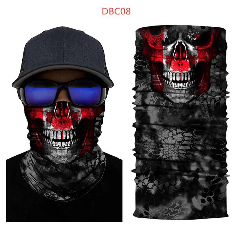 hair scarf for men Seamless Balaclava Magic Scarf Neck Face Cover Ghost Skull Skeleton Head Bandana Shield Headband Headwear Bandanas Men Bicycle black scarf mens