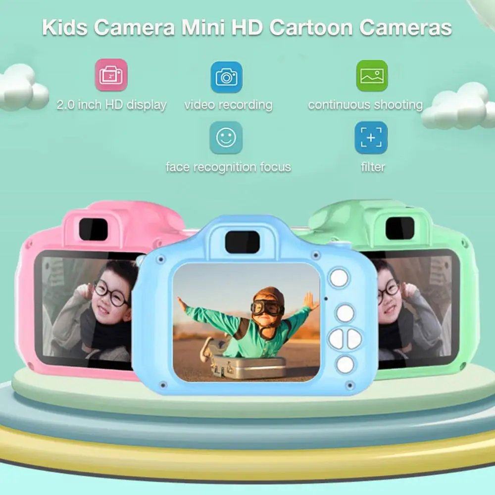 2,0 дюймов HD видеокамера Детская цифровая Vlog Camara фотография детей лучший Рождественский подарок мини видеокамера Поддержка Скрытая TF карта