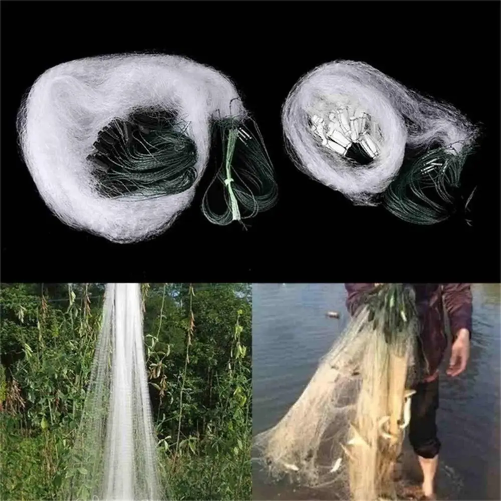 Fishing Net Single Mesh Nylon Float Trap for Hand Casting-fishing traps,fishing net