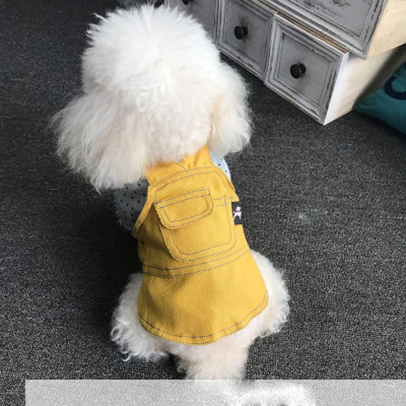 new Denim strap dog dress skirt cute Pet Clothes skirt Teddy Sling Dog CostumeSpring autumn Puppy Pet Clothing for Dogs