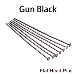 Gold Plated Ball Head Pins for Jewelry Making - 100-200 Pieces, Various Lengths (Gun Black 03)