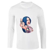 2019 Autumn Billie Eilish Long Sleeve T Shirt Men Unisex Cotton T-shirt  High Quality Vogue Kpop Slim Fit Fitness Tee Shirt