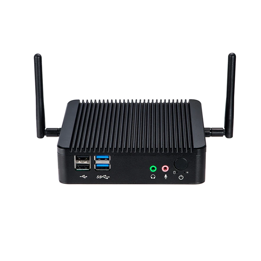 Безвентиляторный мини ПК Celeron J1900 двойной LAN четырехъядерный Windows 10 2* RJ45 Ethernet WiFi HDMI VGA неттоп Мини компьютер