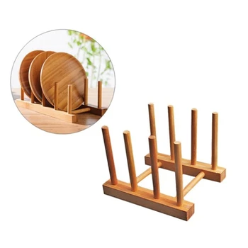 

Wooden Drainer Plate Stand Wooden Dish Plate Fold Rack Holder Stand Dry Shelf Storage Decorative Shelves Kitchen Organizer