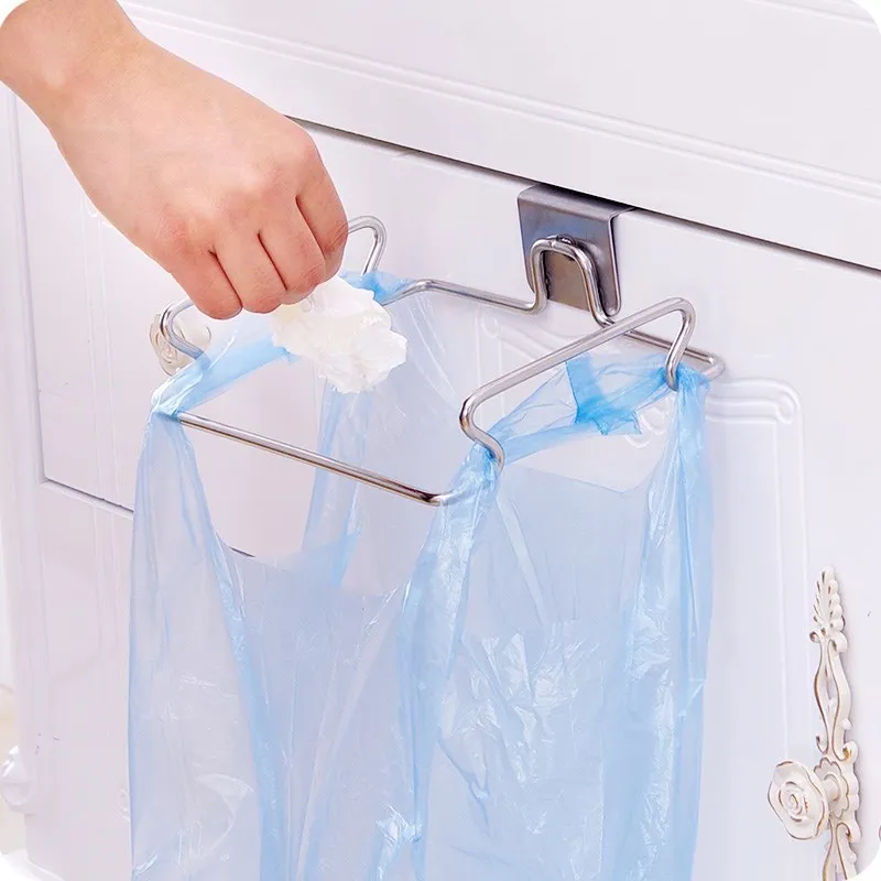 Multifunctional Stainless Steel Kitchen Cabinet Garbage Bag Support Rack Bathroom Towel Rag Hanger | Дом и сад
