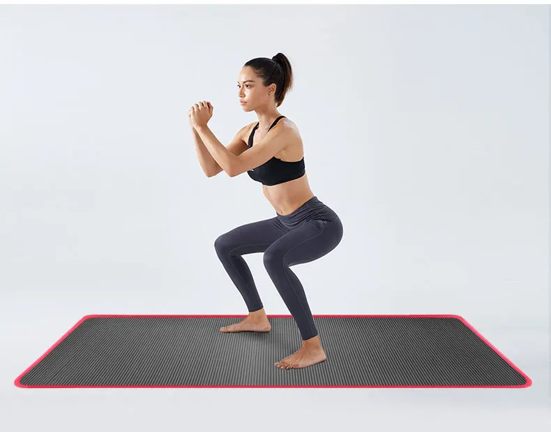 Tapis de Yoga antidérapant, épais, NBR, 10mm, 183cm x 61cm, matelas de gymnastique pour l'intérieur, Fitness, Pilates