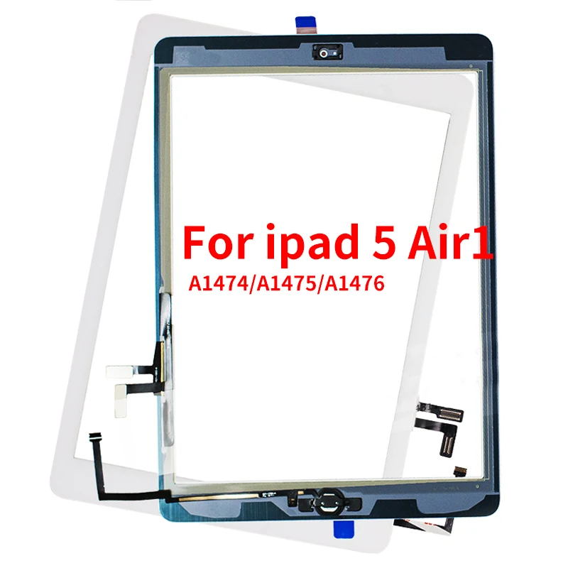 Для iPad Air1 для 5 Gen A1474 A1475 A1476 сенсорный экран дигитайзер клей + домашний flexcable