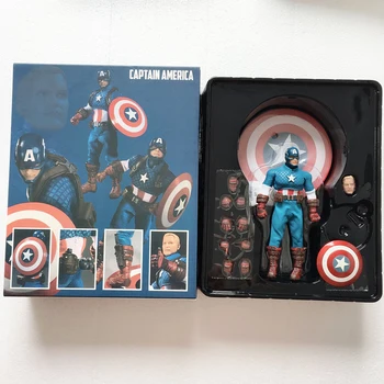 

10inch MEZCO Marvel Captain America Version One:12 Collective High Quality BJD Action Figure Model Toy Doll Gift