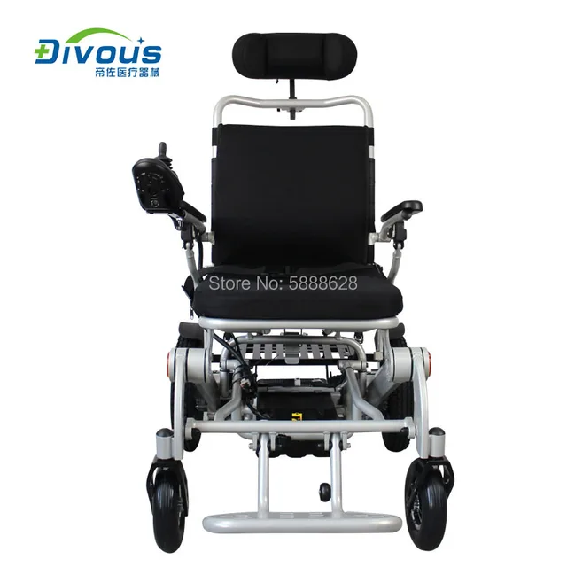 Free Shipping High-quality lithium battery electric smart folding, reclining backrest electric power wheelchair for the elderly 5