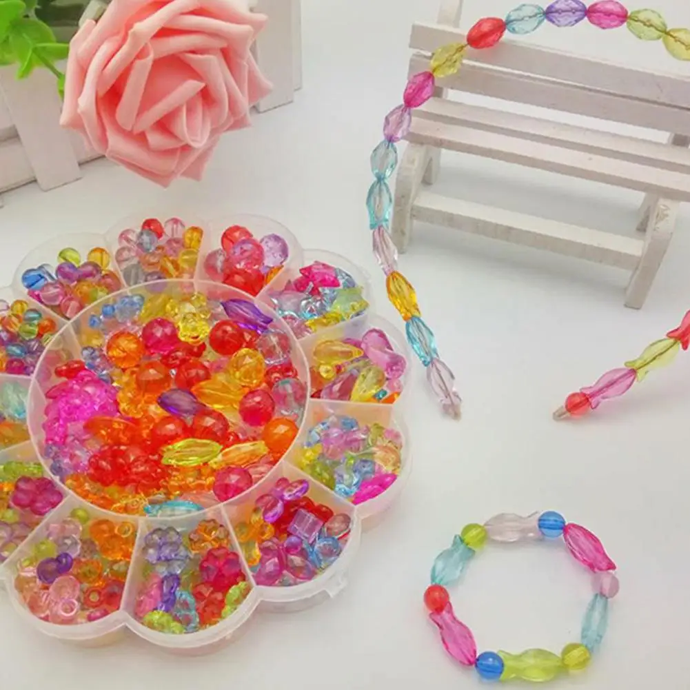 Нет 1 комплект модные игрушки креативные красочные DIY браслет бусины для девочек Изготовление ювелирных изделий амблиопия практическая игрушка