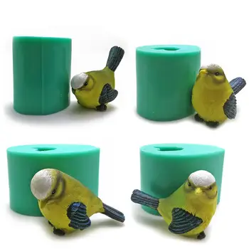 

4 Style DIY Silicone Bird Molds 3D Simulation Cuckoo Soap Candle Molds Sparrow Bird Salt Sculpture Mould Cake Decoration Tools
