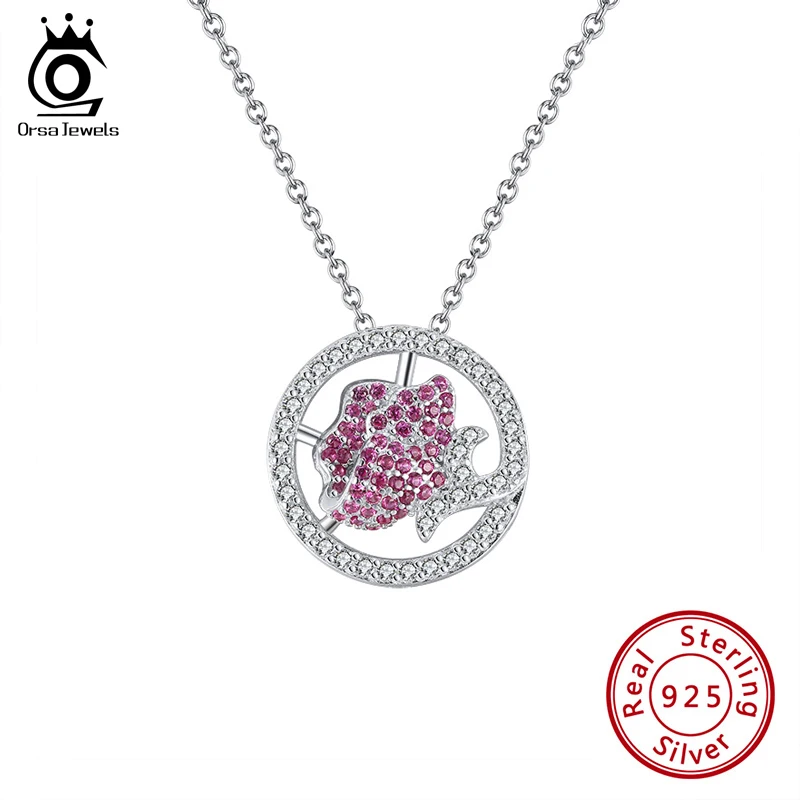 Женская цепочка с кулоном ORSA JEWELS ожерелье из стерлингового серебра 925 пробы