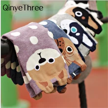 Прямая весна лето женские носки маленькие уши серия с персонажами из мультфильмов о животных милая собака Harajuku стиль meias забавные носки подарки