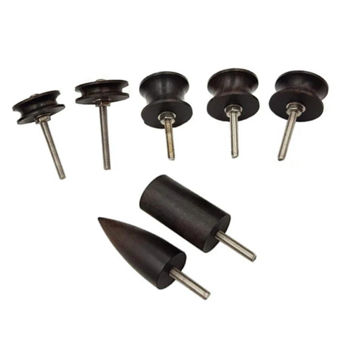 Hot 7 Pcs/Set Electric Polished Rod Leather Edge Polishing Slicker Flat/Pointed Head Sandalwood Tools DIY Tip Burnisher XJS789