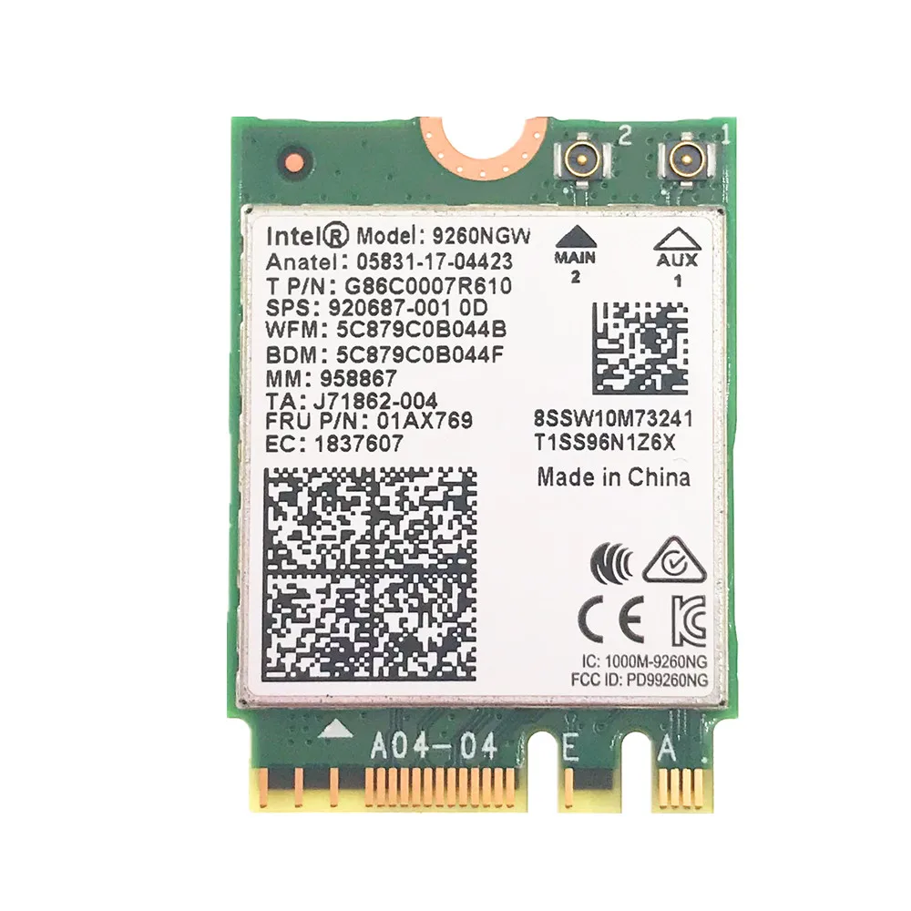 Двухдиапазонная Антенна Intel 9260 9260NGW 802.11ac 1730 Мбит/с WiFi + Bluetooth 5 0 6dbi M.2 IPEX MHF4 U.fl|wifi
