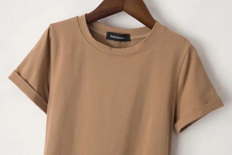 New arrival small round collar play high density cotton pure colors render half sleeve of cultivate morality sleeve T-shirt