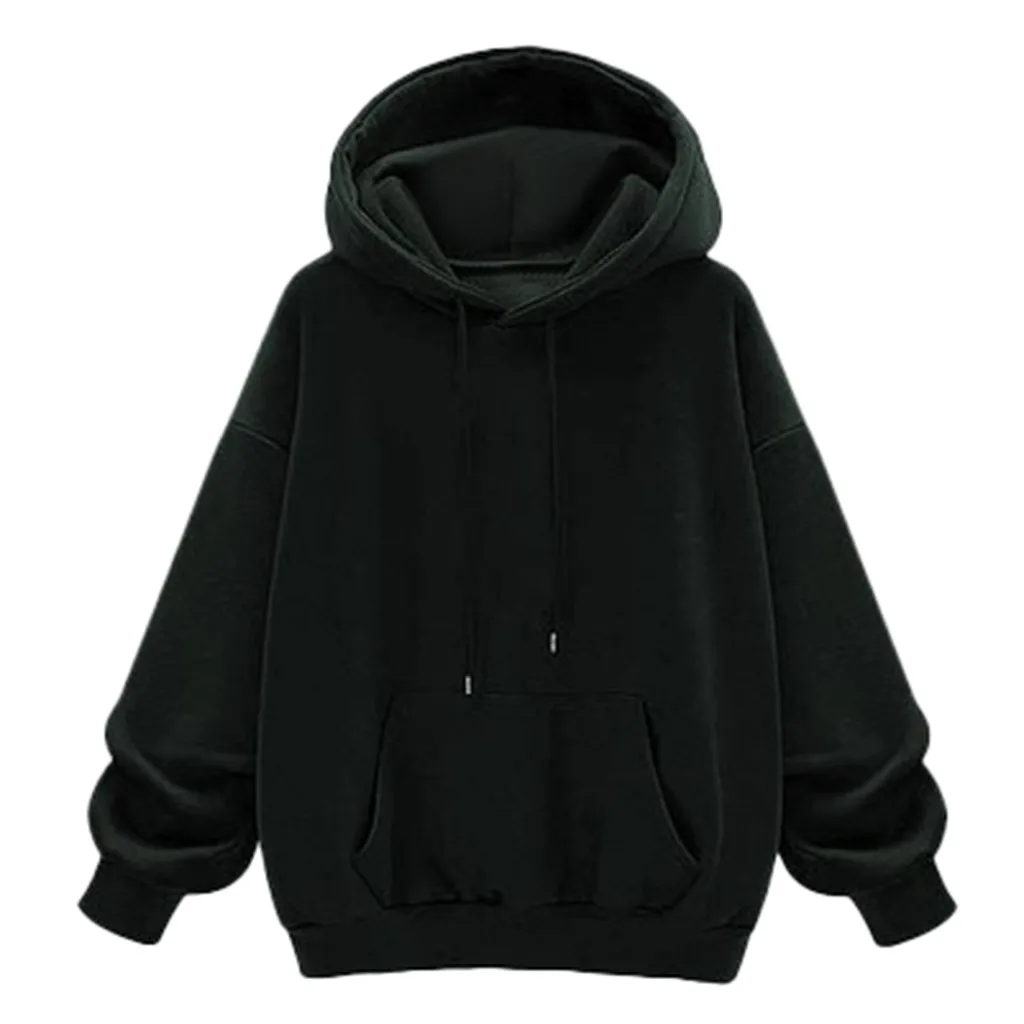 Sportswear Hoodies Plus Size L-5XL Warm Women's Solid Long-Sleeved Solid Sweatshirt Top Casual For Winter Autumn Female Pullover