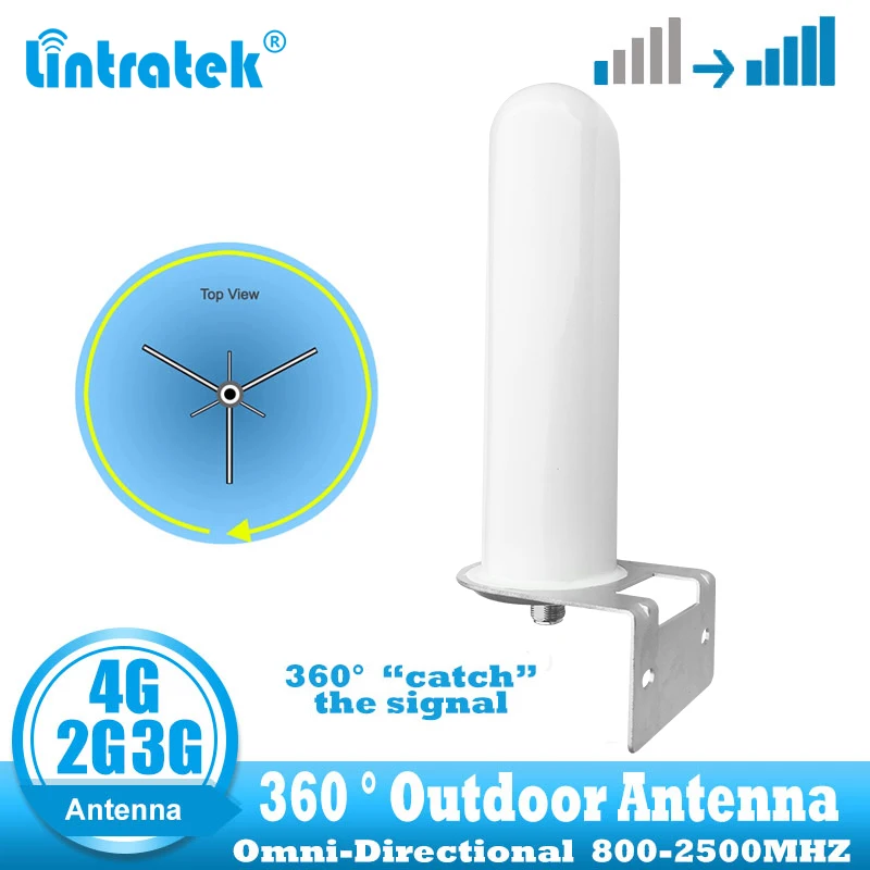 Всенаправленная уличная антенна lintratek 2G 3G 4G 360 ° усилитель сигнала сотового