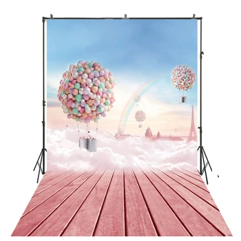 

HUAYI Hot Air Balloon Backdrop Photography For Newborn Drop Background birthday backdrop customize photocall S-959