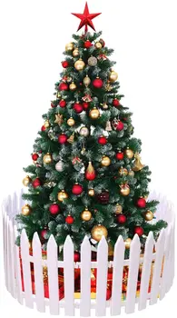 

White Plastic Picket Fence Miniature Christmas Tree Fence Xmas Tree Decorations （1 Pieces /2 Pieces ）