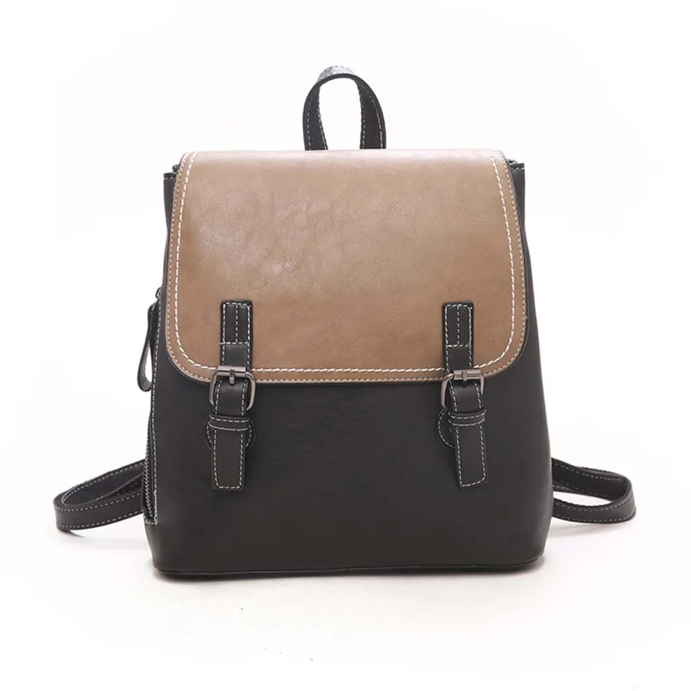 2020 Fashion PU Leather Women Backpack Female Black Backpacks Vintage Small Zipper Bags Travel Student Rucksack | Багаж и сумки