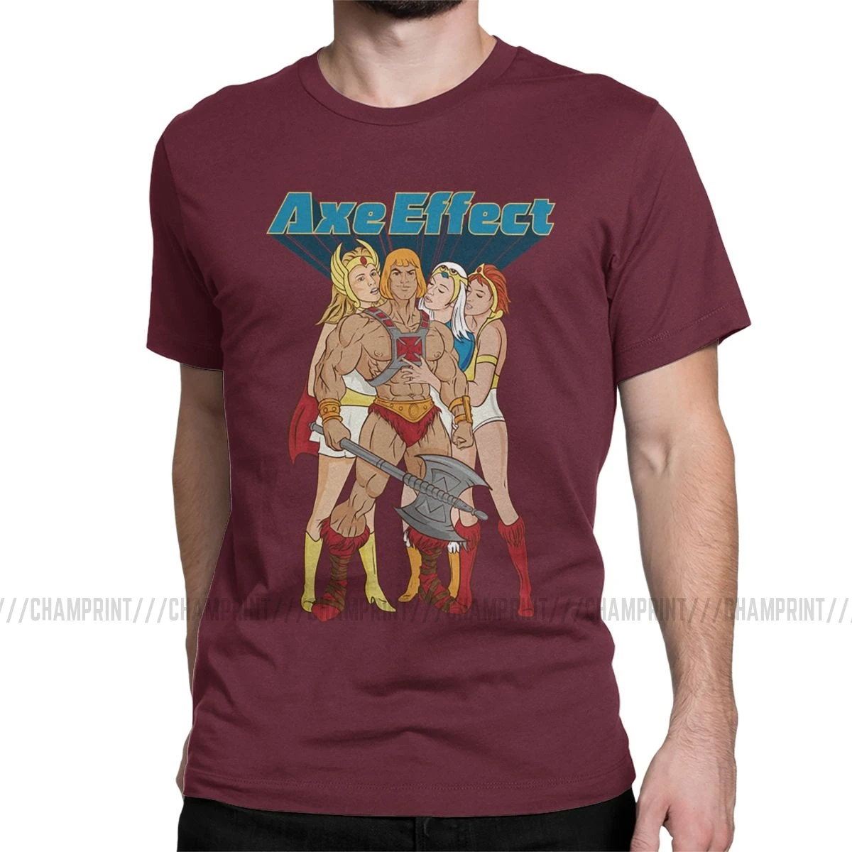 The Axe Effect He Man He-Man Masters Of The Universe мужские футболки Skeletor 80s She-Ra Beast футболки с короткими рукавами из хлопка - Цвет: Бургундия