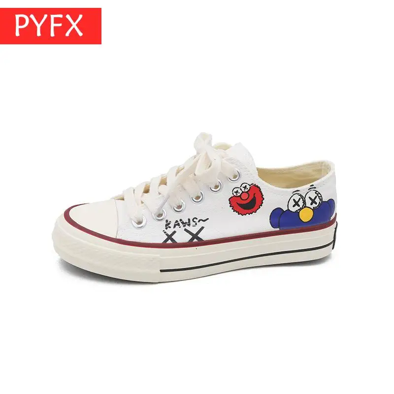 

Cartoon Animation Pattern High help Laced Low help Flat-soled Canvas Women's Shoes Korean fashion harajuku cute breathable shoes