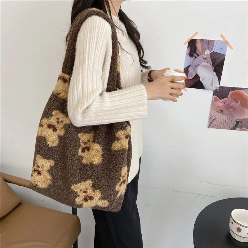 fluffy shopper bag