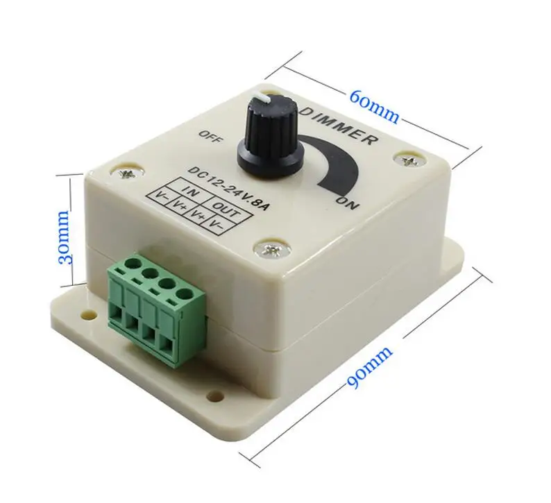 DC12V~ 24V 8A светодиодный диммер контроллер для 3528& 5050 один Цвет светодиодные ленты