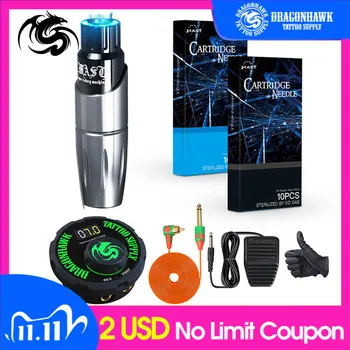 

Dragonhawk TOP Beginner Tattoo Machine Set Kit Motor Rotary Pen Power Needles