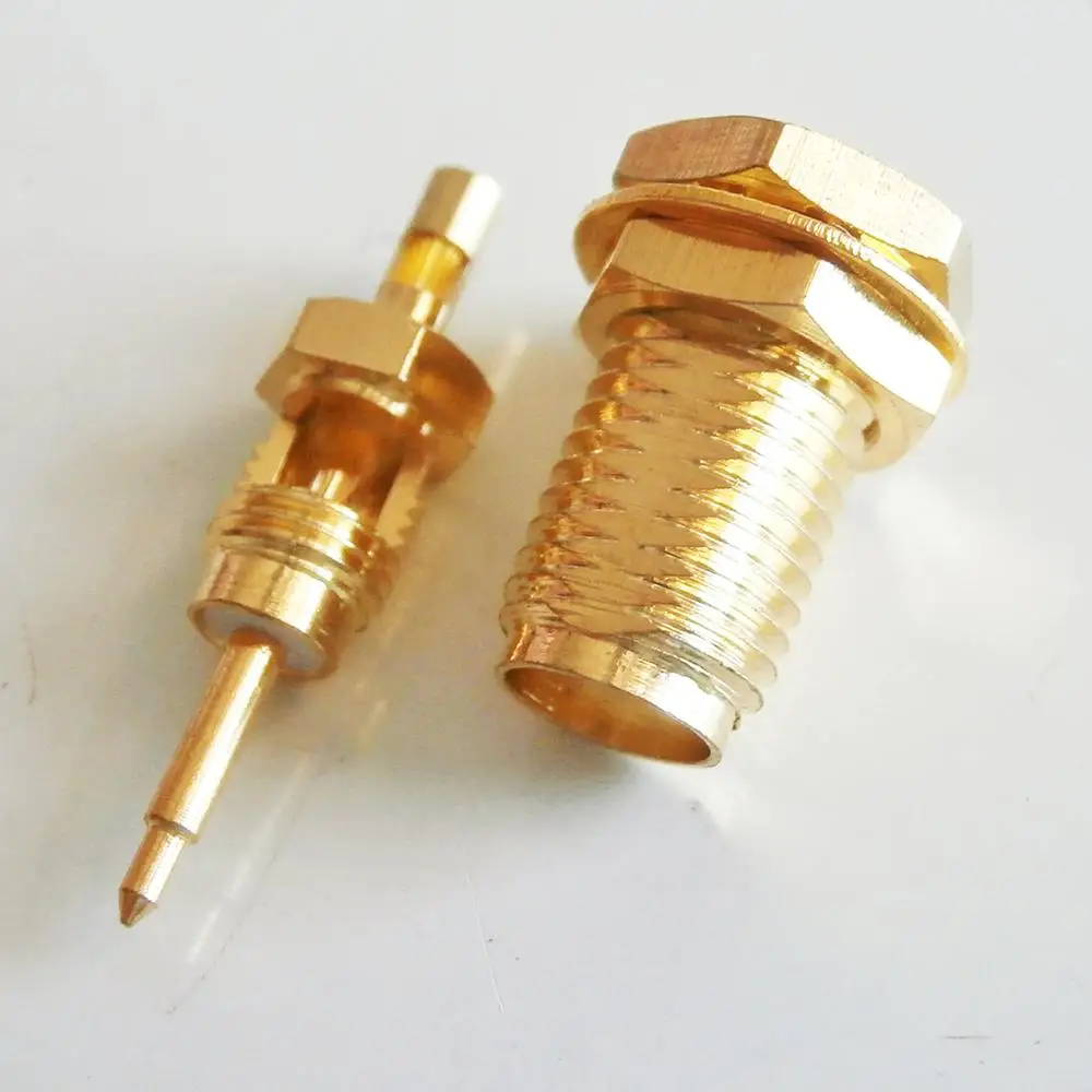 

1X RF Connector RPSMA RP SMA Female Jack O-ring Bulkhead Panel Nut Window whole Solder for RG316 RG174 RG179 LMR100 Cable Brass