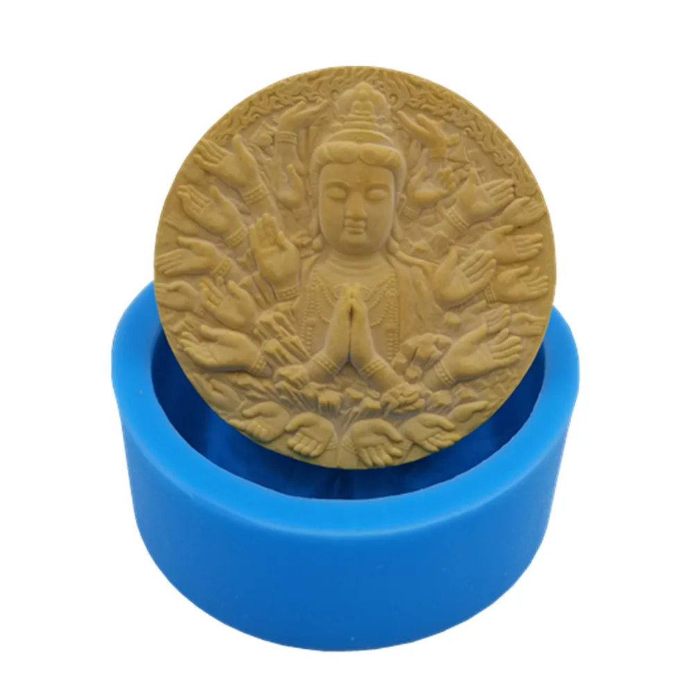 Silicone Molds Thousand Hands Buddha Soap Mold Candle Wax Melt Decorated Gypsum Resin Craft Mould Chocolate Cake Baking Tools