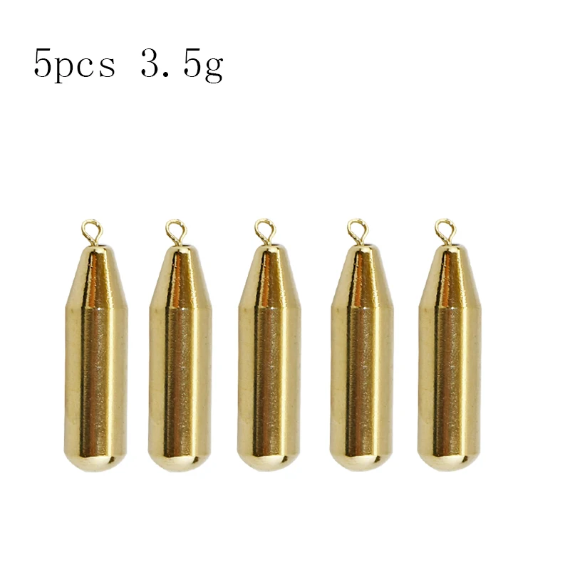 5pcs 3.5g AI-SHOUYU, 1,8 г, 3,5 г, 5 г, 7 г, 10 г, латунные пули, грузики, грузила, весовые грузила, свинцовый окунь, щука, чуб, рыболовные снасти - Цвет: 5pcs 3.5g