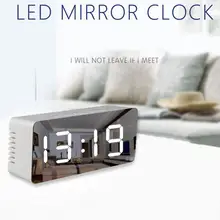 2020 Multi-function LED Mirror Alarm Clock Snooze Temperature Table Clock for Home Decor Electronic Deskop Clock часы настольные