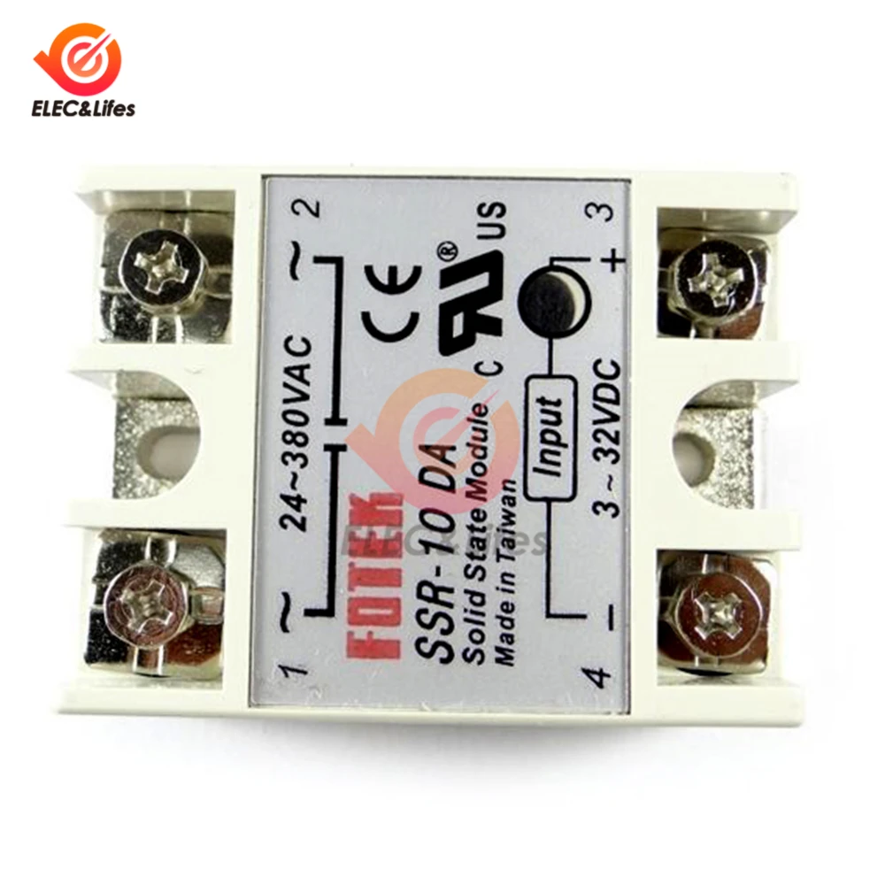 Твердотельные реле SSR-10DA SSR-25DA SSR-40DA 10A 25A 40A на самом деле 3-32 В постоянного тока в переменный 24-380V AC SSR 10DA 25DA 40DA реле преобразователь «сделай сам» - Габаритные размеры: SSR-10DA