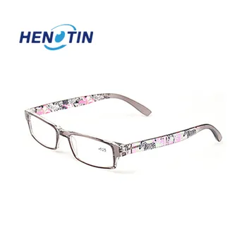 

Henotin Fashion printed Reading Glasses for women Spring Hinge rectangular frames readers comfortable eyeglasses 0.5