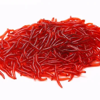 

50PCS/Lot soft lure fishing worms sea Red Worms EarthWorm soft bait worms Lure fishing lure sea worms for fishing