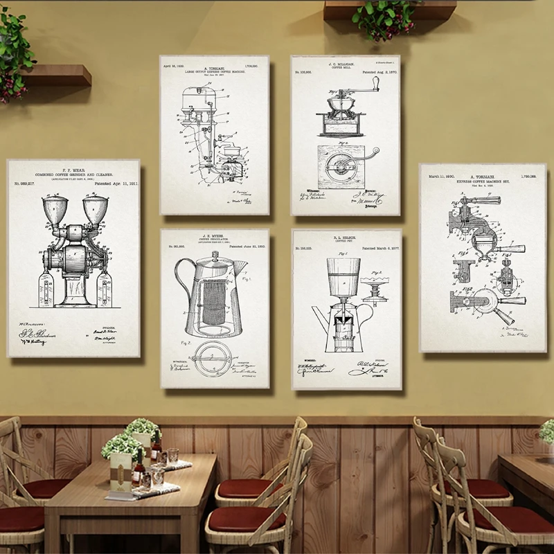 

Coffee Vintage Nordic Style Poster Prints Modern Kitchen Wall Artwork Canvas Painting Modular Picture Restaurant Home Decor