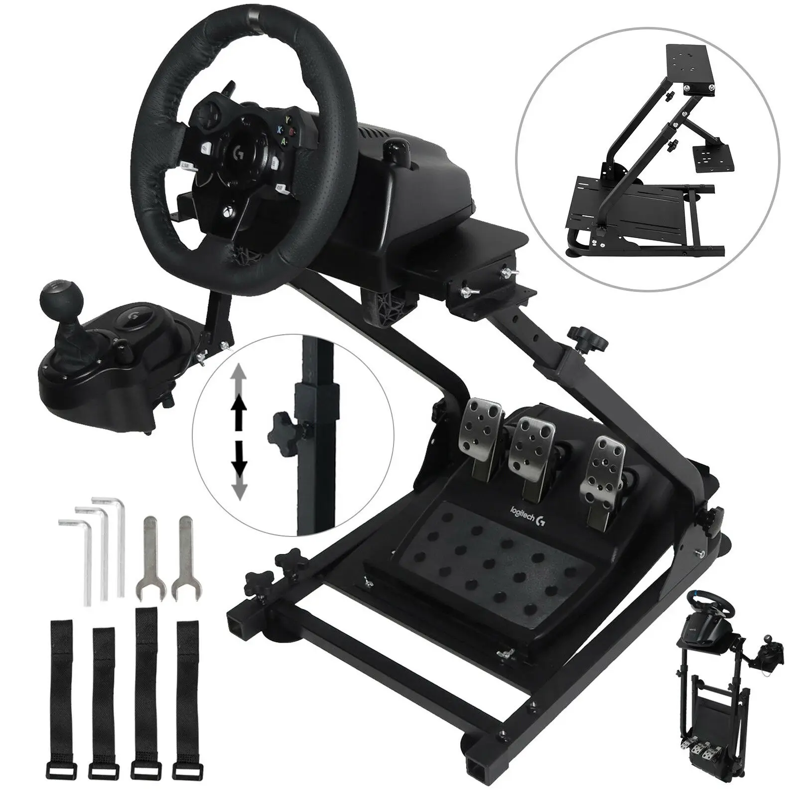 

VEVOR Racing Simulator Wheel Stand Logitech G920 T500RS rubber grips Gear shifter