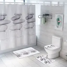 Коврик для унитаза и коврик для ванной с защитой от плесени, каменные наборы штор для душа для ванной комнаты, украшение для дома «Cortina de» bano DW090