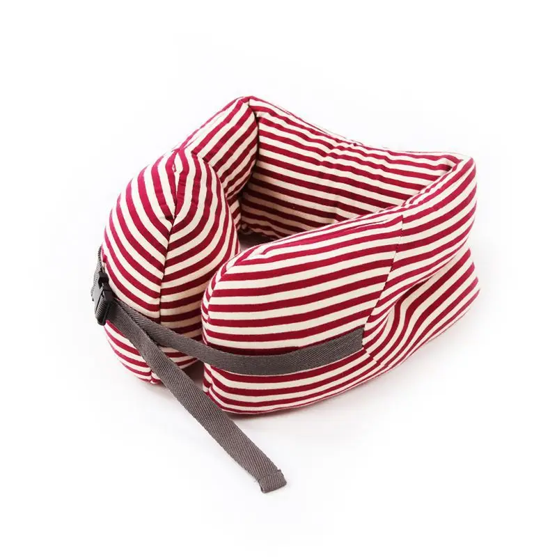 

1pc Striped Cotton Pillows U Shaped Neck Pillow Cushion Pattern Car Neck Protection Foam Pillows Travel Pillow Neck