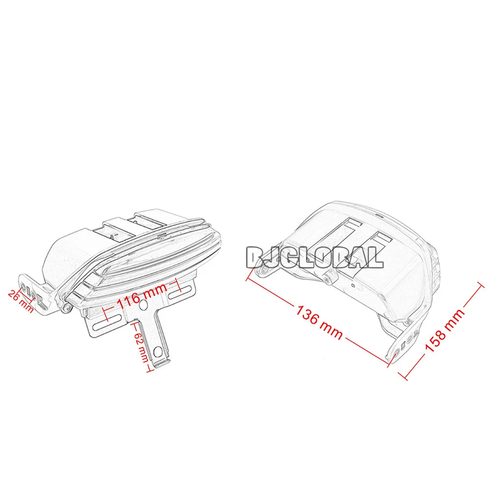 Светодиодный задний крыло задний фонарь стоп-сигнал задний фонарь держатель номерного знака для Harley Dyna Fat Bob FXST FXSTB FXSTC FXSTS FLSTSB FXSTSSE