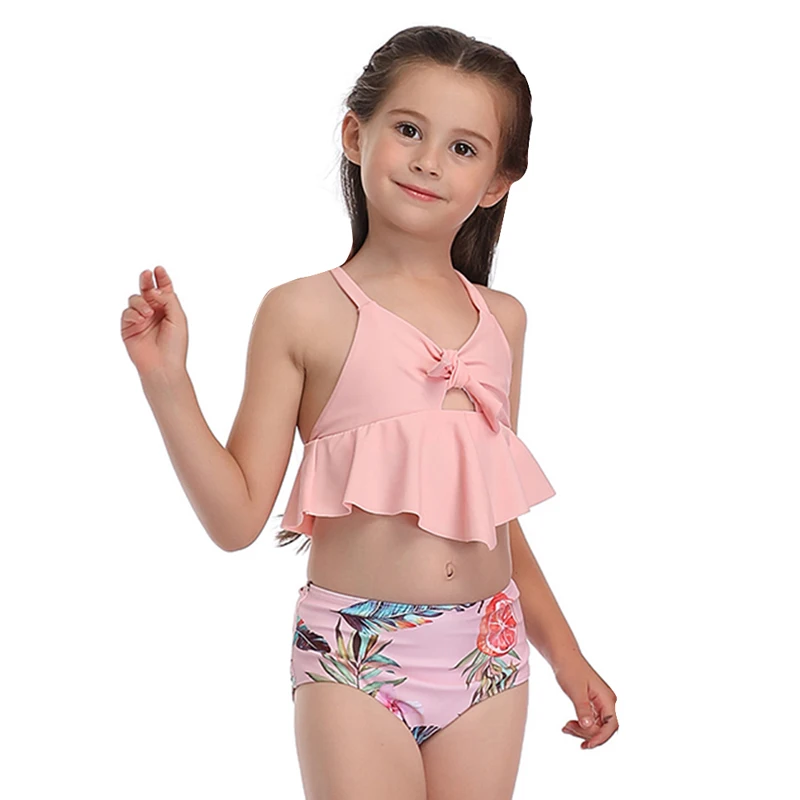 pink kids Sfit купальник, женское бикини,, Mujer, высокая талия, купальник с оборками, бикини, купальник, женский, s, танкини, купальники, бикини - Цвет: pink kids