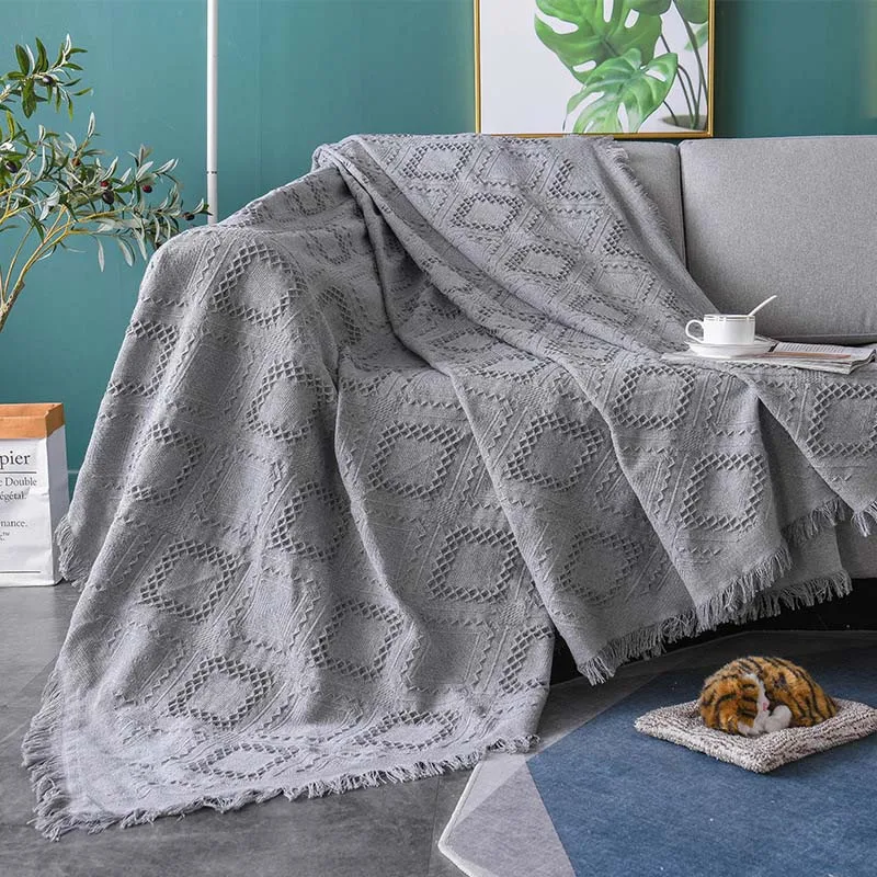 Черный серый диван покрывало на кресло одеяло с кисточками Slipcover мебель протектор Пэт собака матрас офис плед