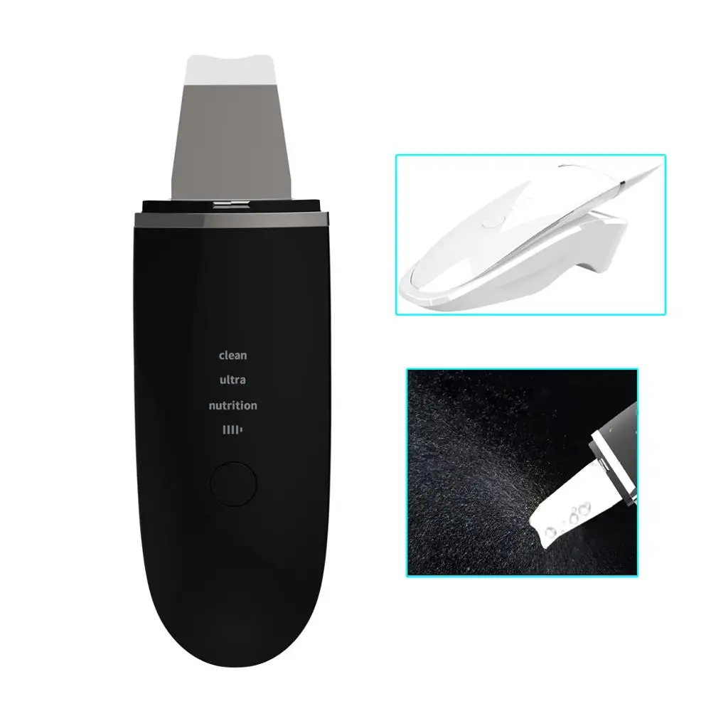  Wireless Charging Ultrasonic Skin Scrubber Deep Cleaning Machine Sonic Face Blackhead Removal Anti 