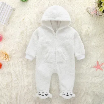 

Newborn Baby Rompers Clothes Winter Overall jumpsuit boys Rompers Cartoon infant baby girls warm Toddler Bear Baby