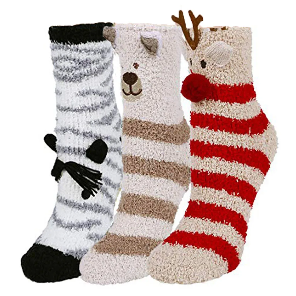 3 пары, Осень-зима, женские носки, креативные, для скейтборда, теплые, в полоску, удобные, Harajuku, короткие носки, милые, в стиле хип-хоп, пушистые, забавные носки